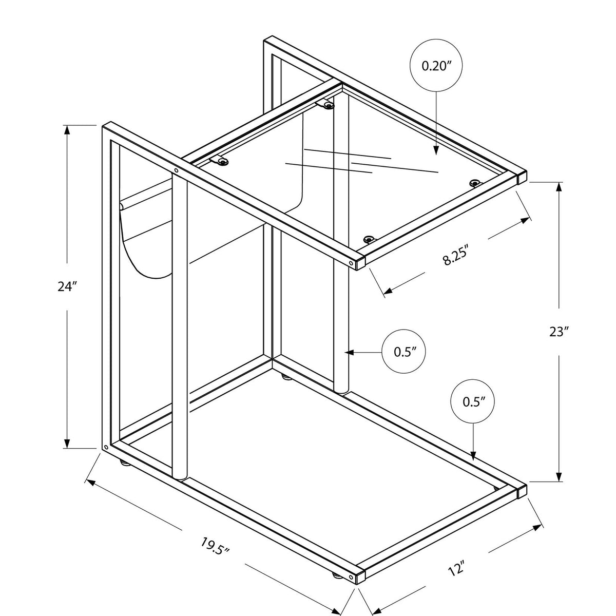 Accent Table, C - Shaped, Contemporary And Modern - White