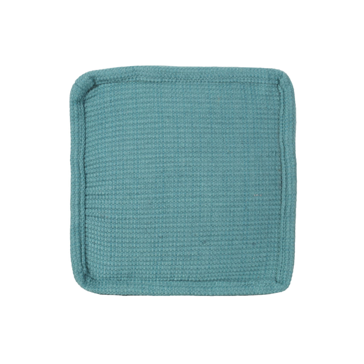 Hansolo - Yarn Square Pouf Ottoman Or Floor Cushion - Teal