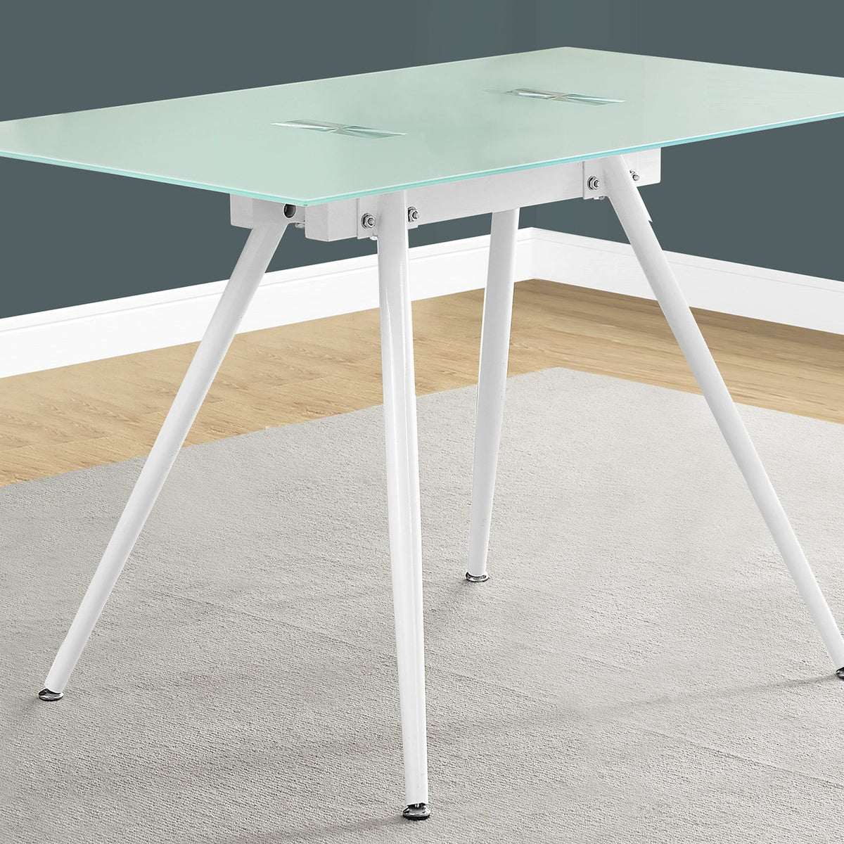Computer Desk For Home Office, Laptop, Tempered Glass, Contemporary & Modern - White