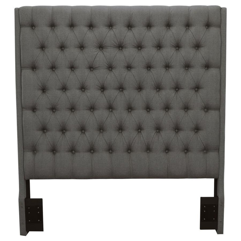 Camille - Upholstered Eastern King Panel Headboard - Gray