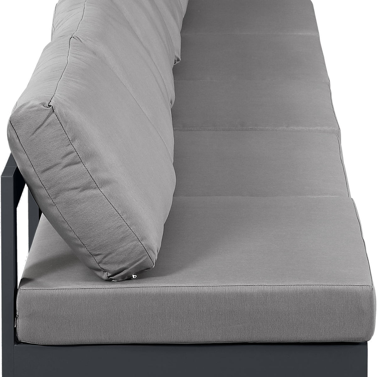 Nizuc - Outdoor Patio 5 Seat Modular Armless Sofa With Gray Frame
