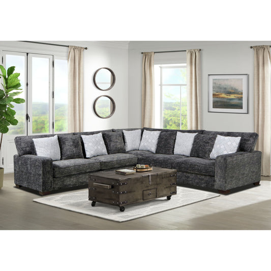 Tully - Corner With 2 Pillows - Galactic Charcoal