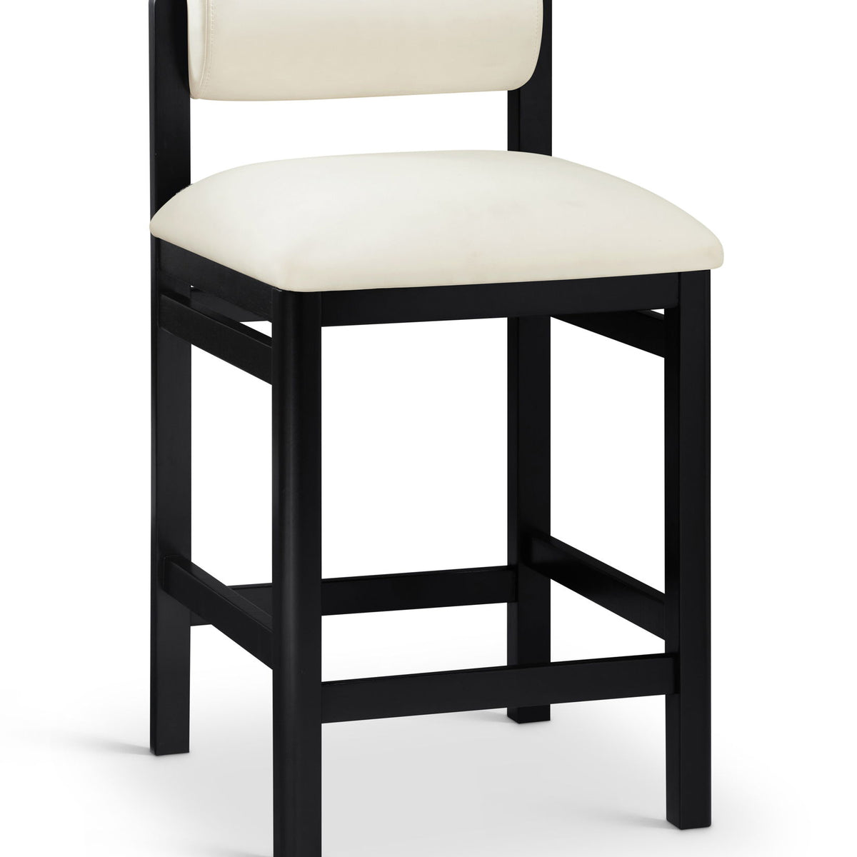 Roundhill - Faux Leather Counter Stool - Black Frame