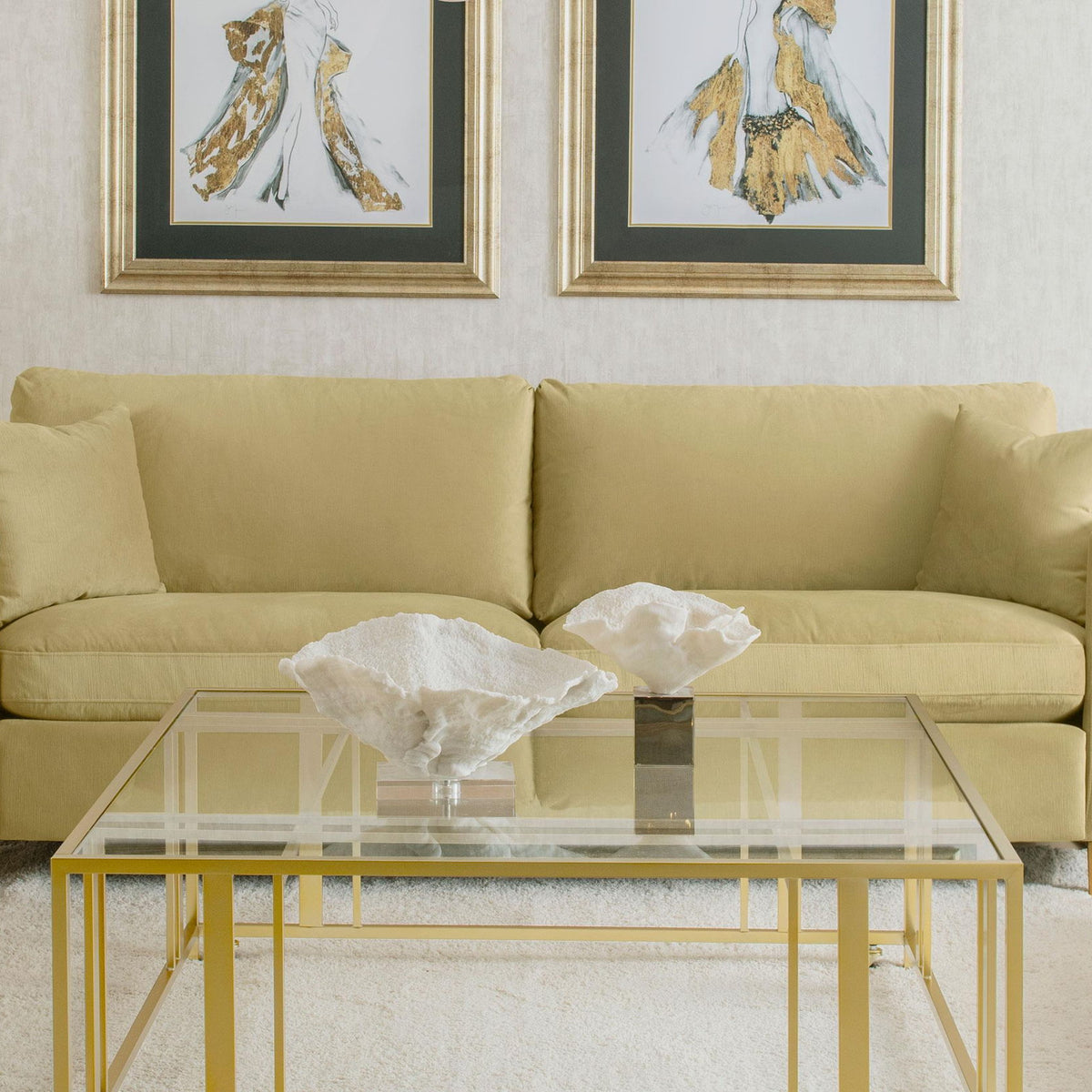 Corliss Upholstered Curved Track Arm Sofa Camel