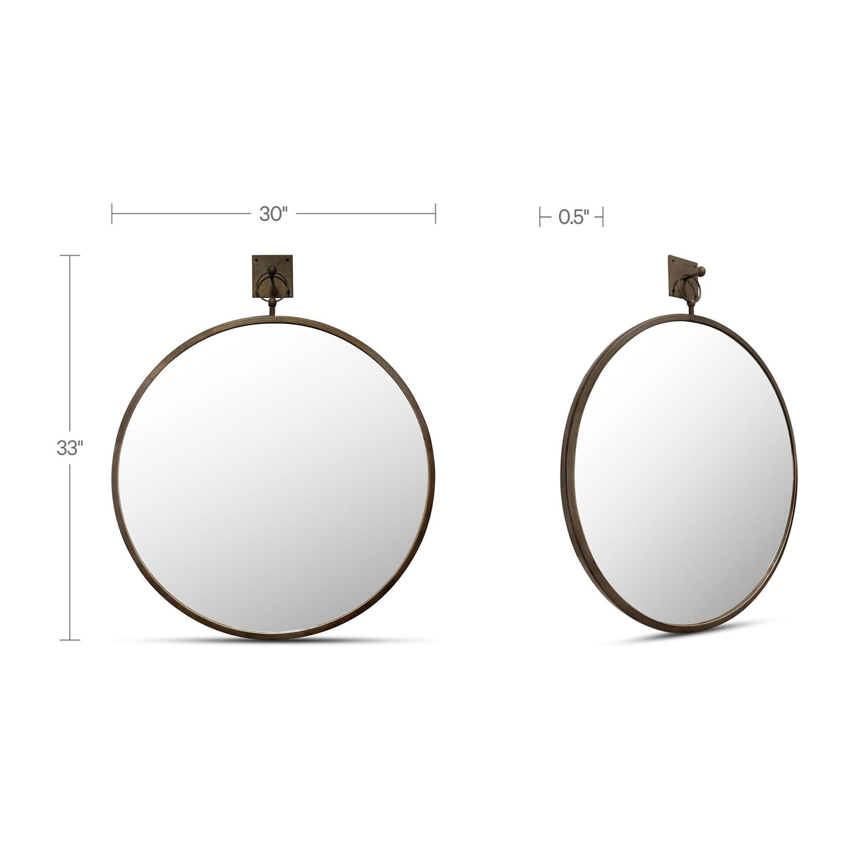 Cameo - Mirror - Aged Brass