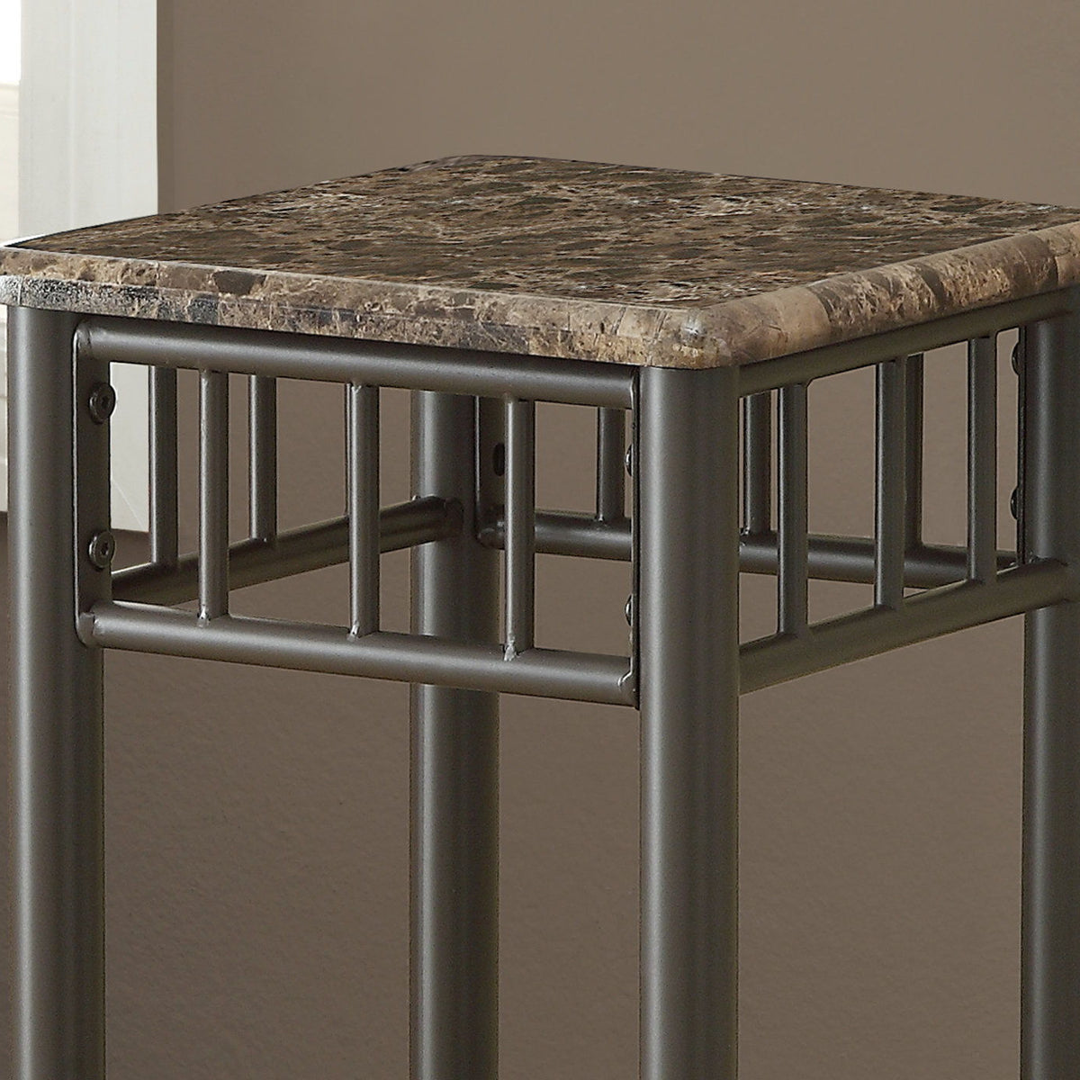 Accent Table Plant Stand Square For Living Room Tempered Glass