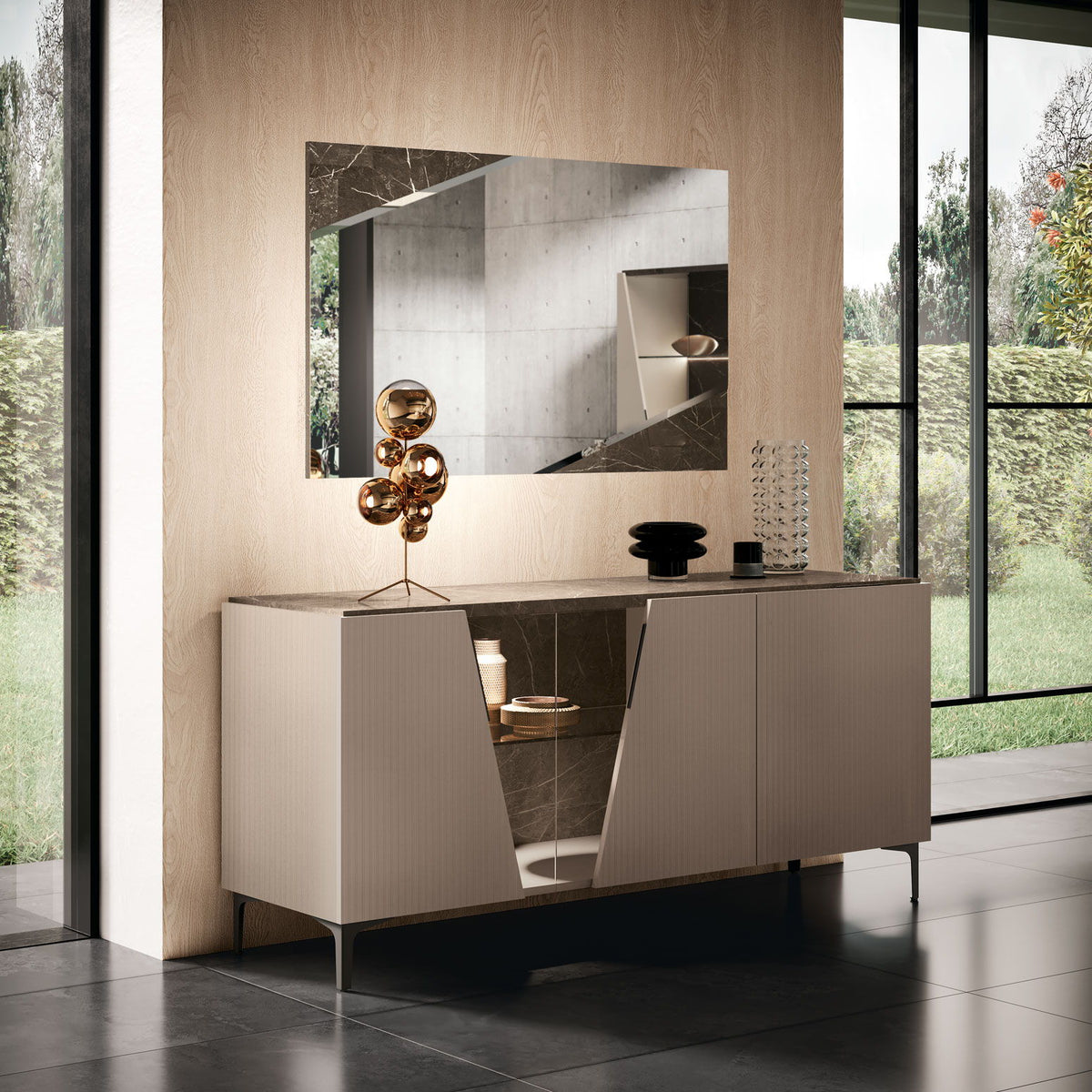 Fidia - Mirror For Buffet - Dark Brown