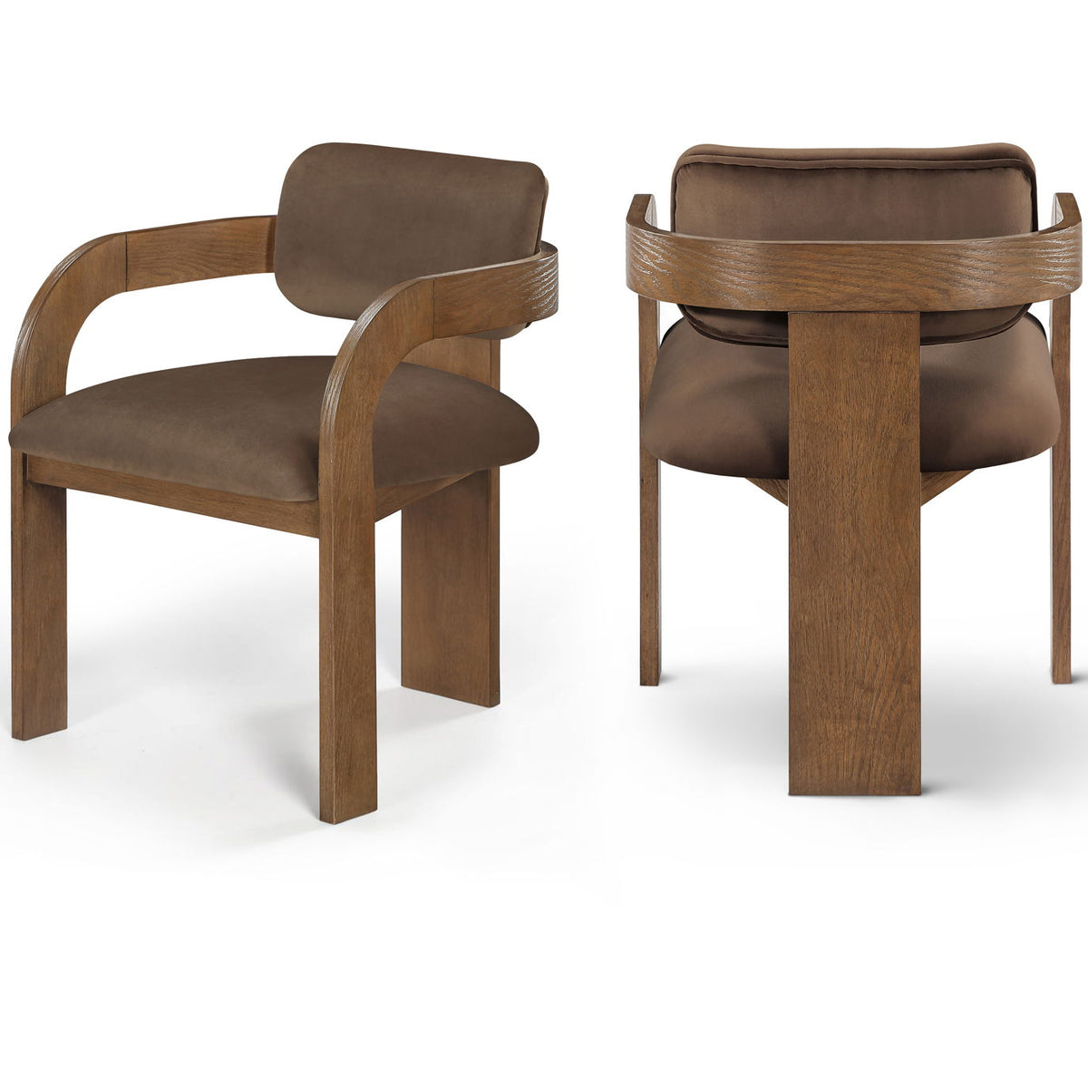 Cedra - Velvet Performance Fabric Upholstered Dining Chair (Set of 2) - Brown Frame