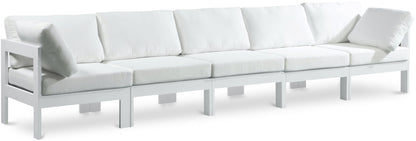 Nizuc - Outdoor Patio 5 Seat Modular Sofa With White Frame