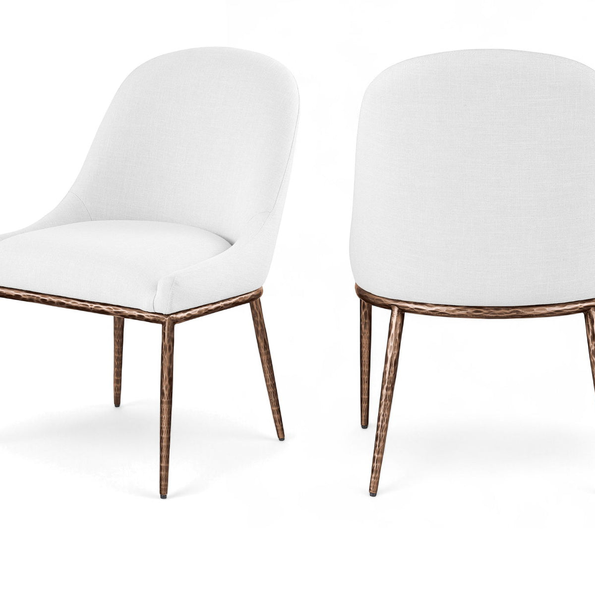 Ferro - Upholstered Dining Side Chair With Brushed Bronze Legs
