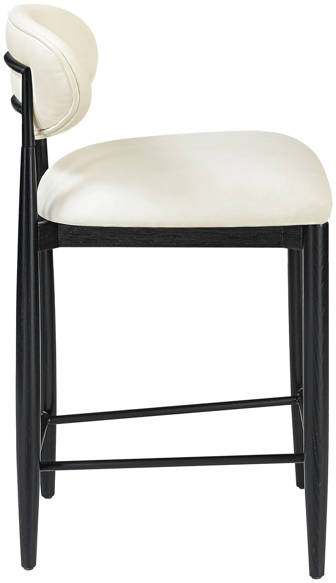 Riccio - Faux Leather Stool - Black Frame