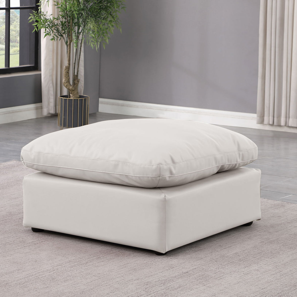 Indulge - Faux Leather Ottoman