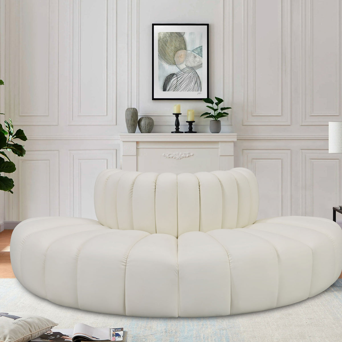 Arc - Faux Leather 4 Piece Modular Sofa