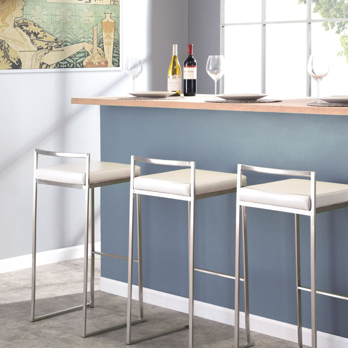 Fuji - Contemporary And Elegant Design Stackable Barstool