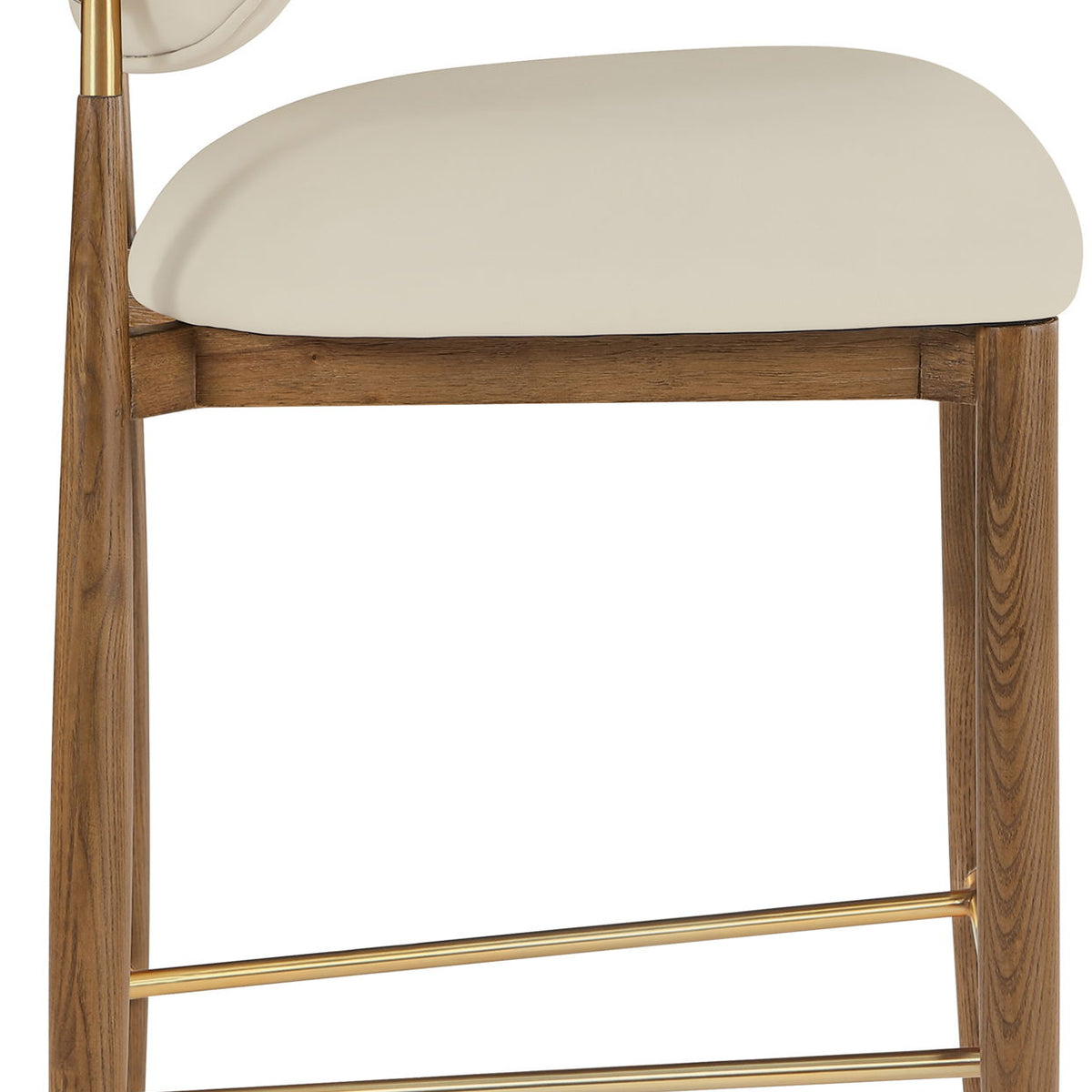 Riccio - Stool - Walnut And Gold Frame
