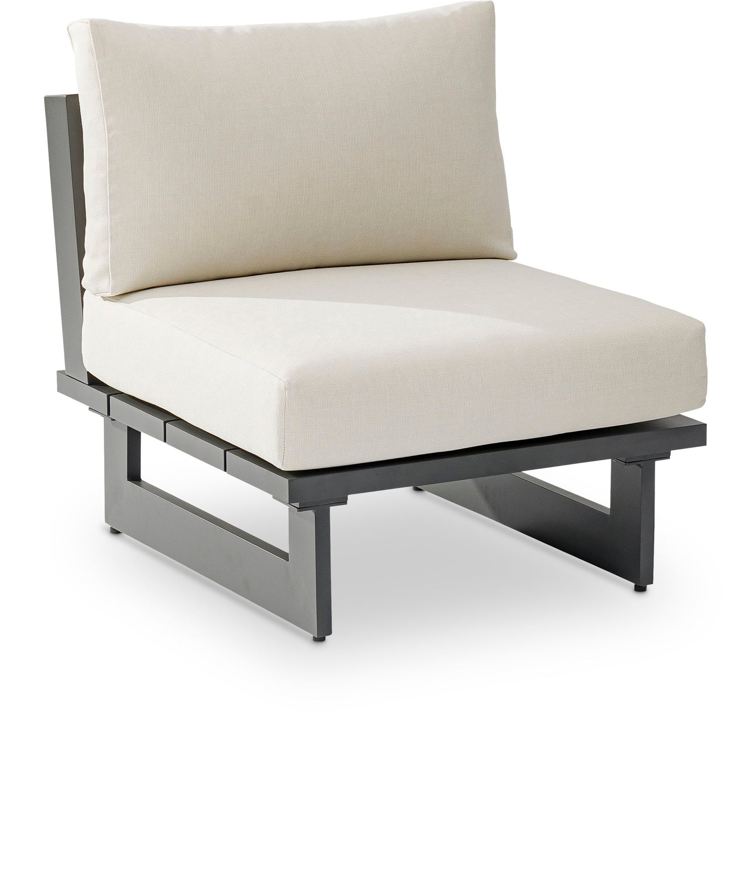 Maldives - Water Resistant Outdoor Patio Armless Chair With Gray Frame