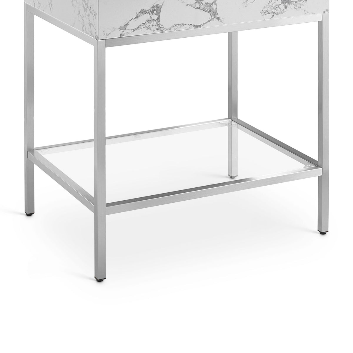 Marmo - Engineered Marble Bathroom Vanity With Chrome Base