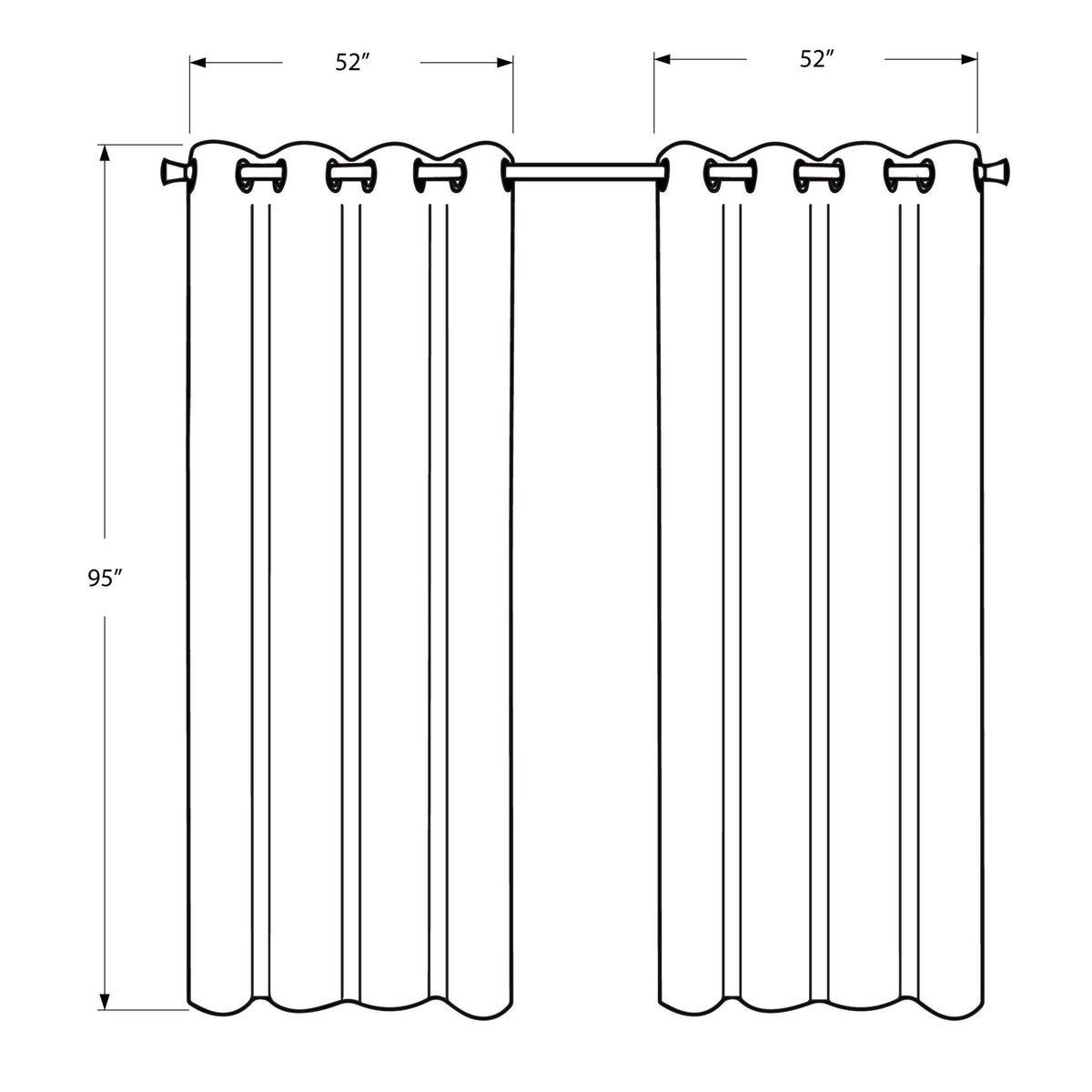 2 Pieces Set, Curtain Panel, Room Darkening, Grommet