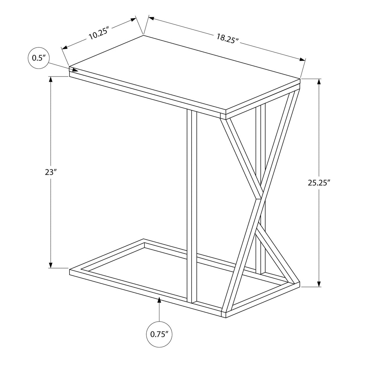 Accent Table C - Shaped, Contemporary & Modern