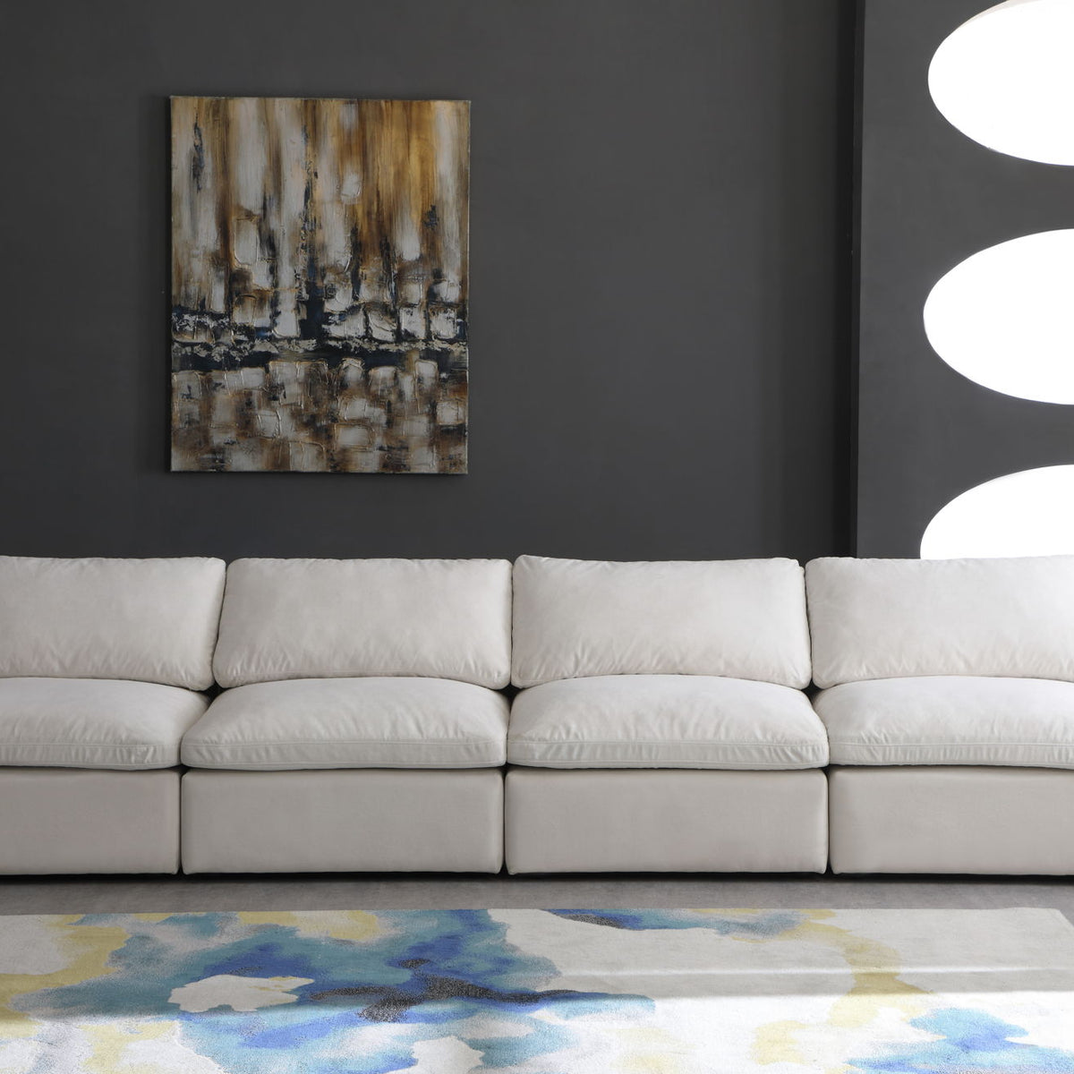 Plush - Modular Armless 4 Seat Sofa