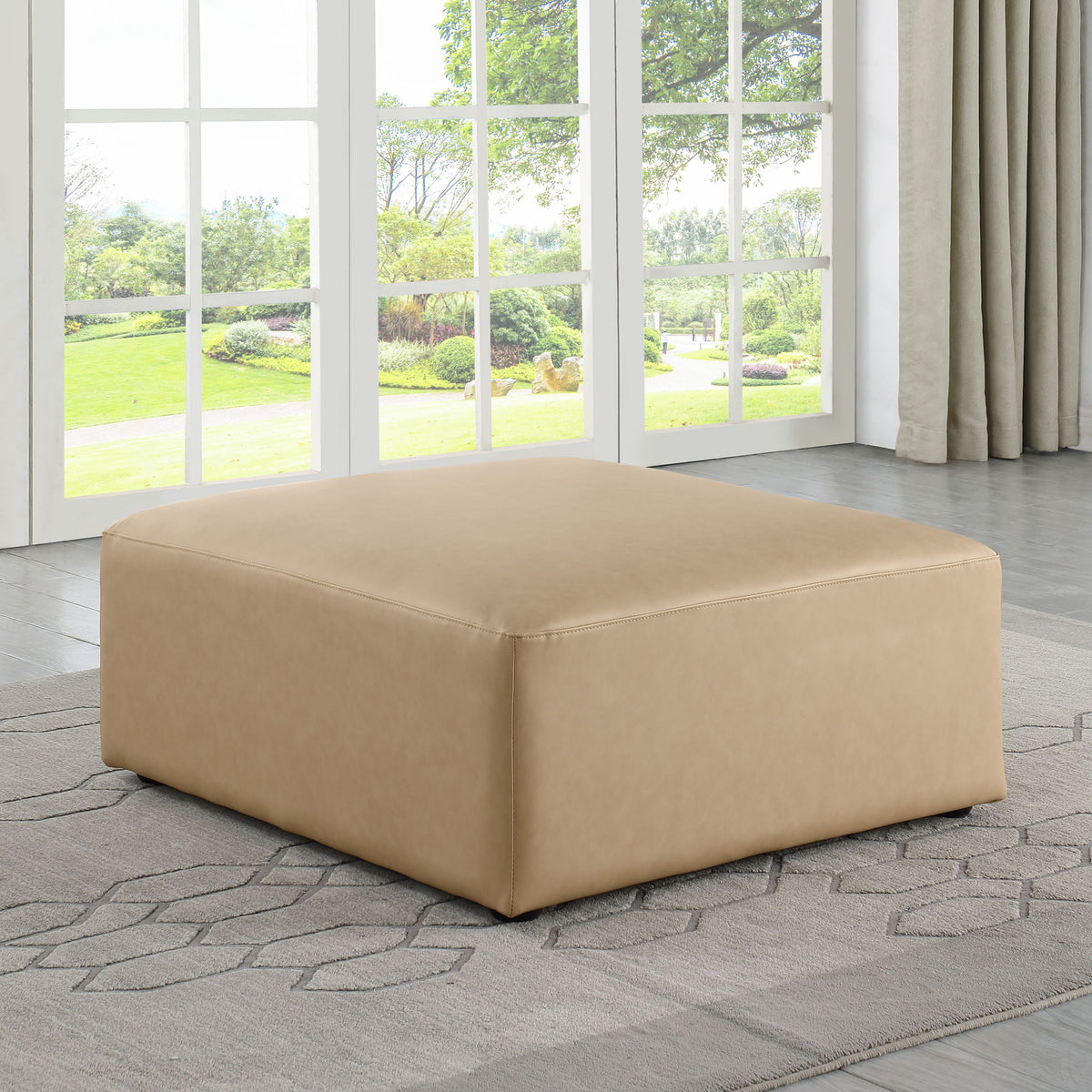 Cube - Ottoman - Tan