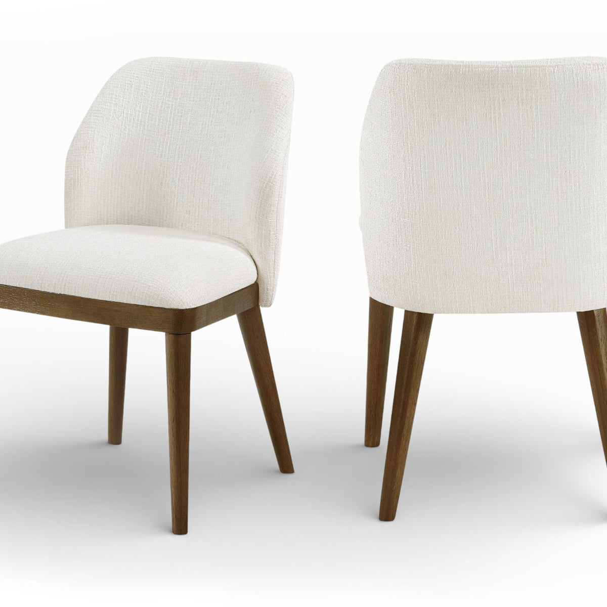 Valeo - Linen Textured Fabric Upholstered Dining Chair (Set of 2) - Painted Brown Base