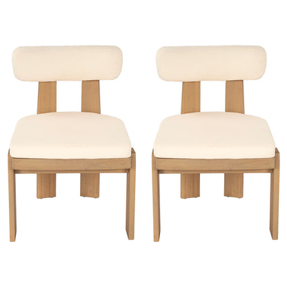 Dining Chairs With Rolled Cushion Back & Seat, Indoor Outdoor (Set of 2)
