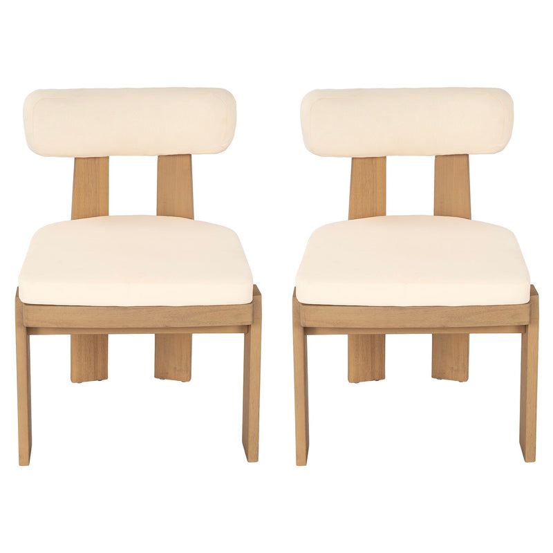 Dining Chairs With Rolled Cushion Back & Seat, Indoor Outdoor (Set of 2)