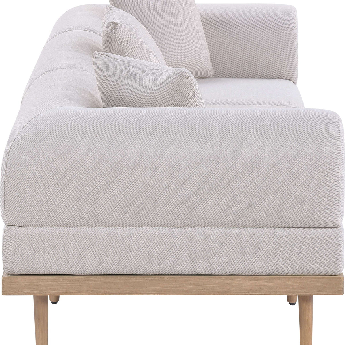 Laguna - 3 Piece Resilient Water Resistant Fabric 106.5" Upholstered Outdoor Patio Modular Sofa