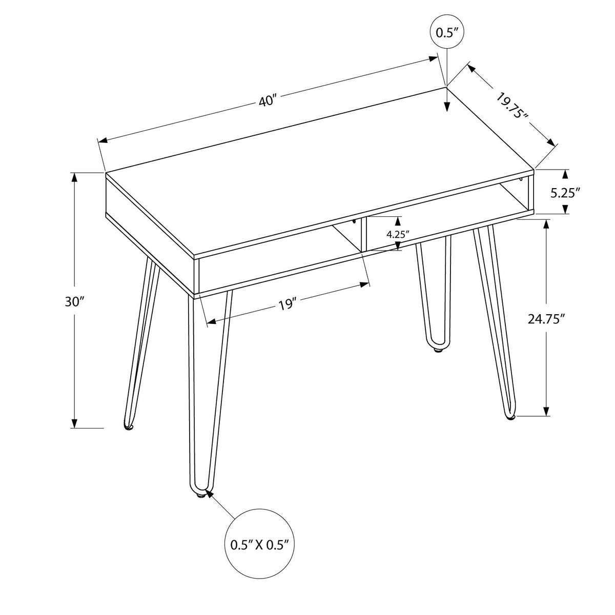 Computer Desk, Home Office, Laptop, Left And Right Set-Up, Storage Drawers, Work, Contemporary, Modern