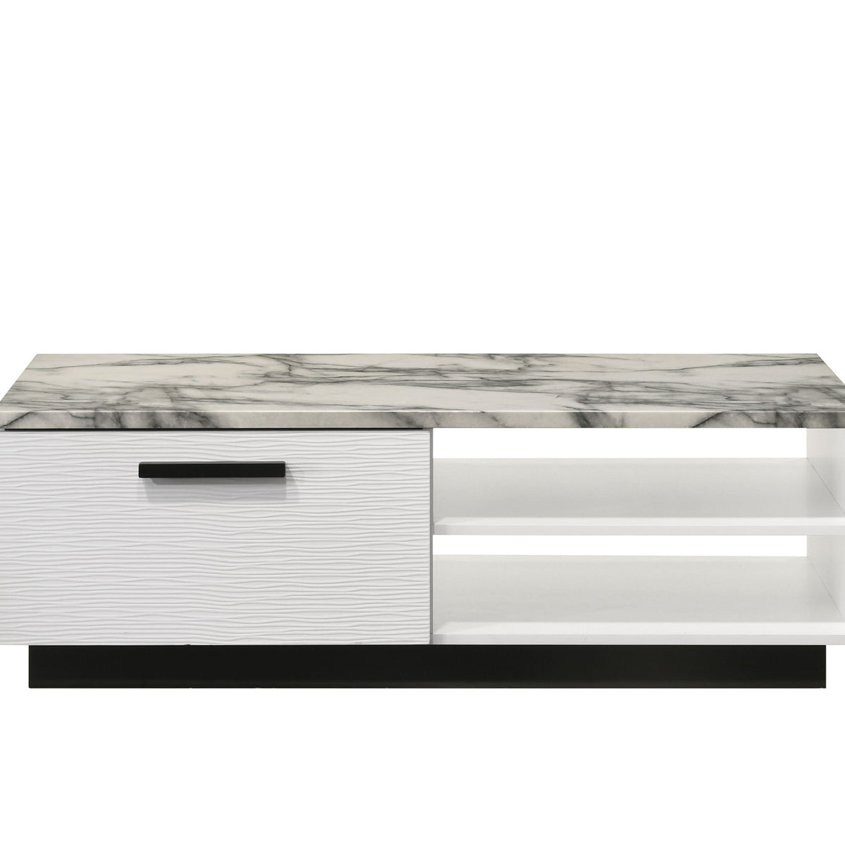 Matilda - Coffee Table With White Faux Marble Top - White