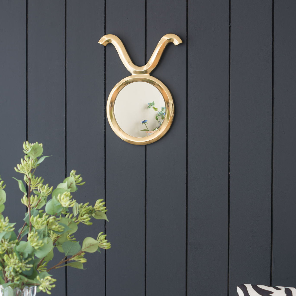 Modern Round Mirror With Aluminum Frame, Wall Decor For Entryway Living Room Hallway - Gold