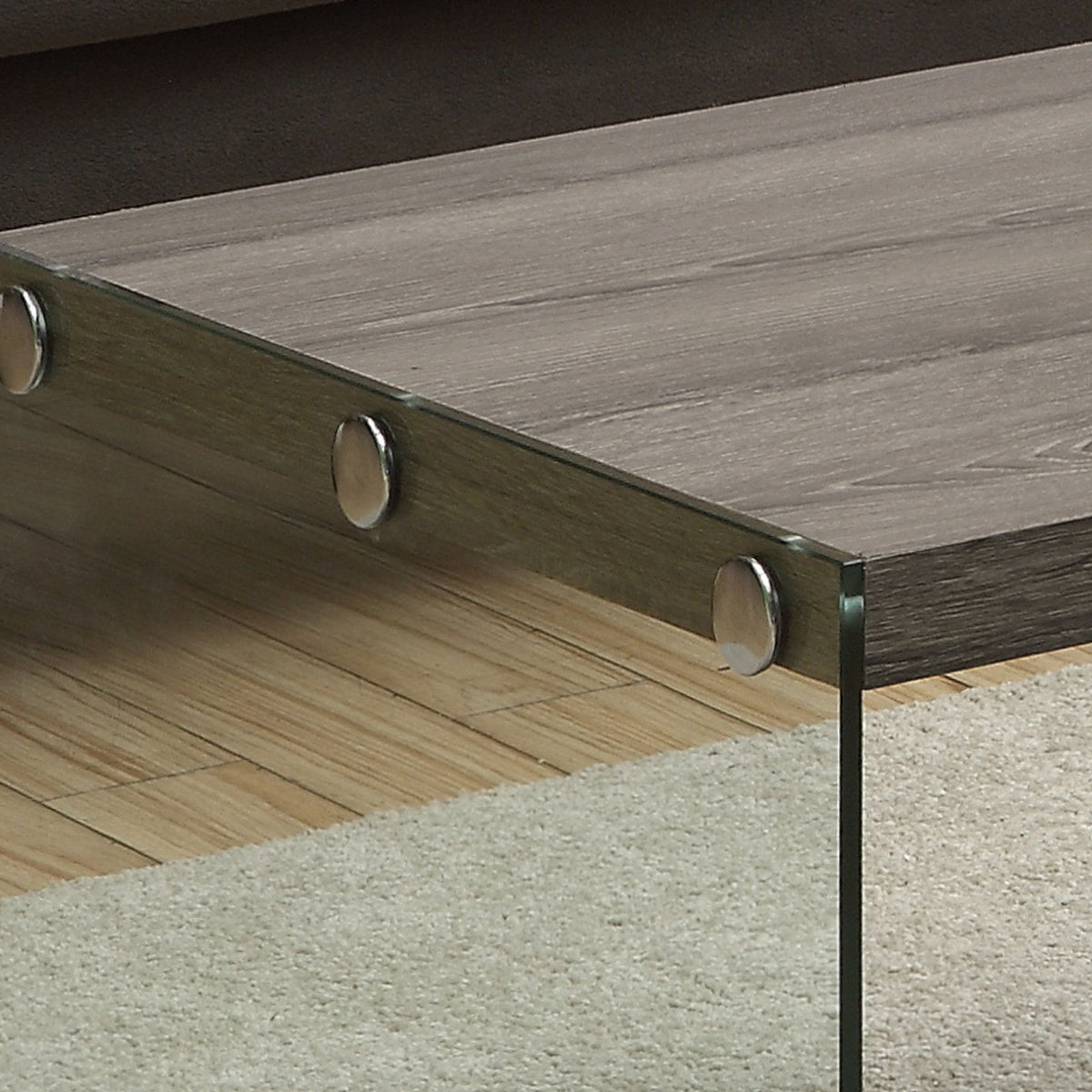 Coffee Table Rectangular For Living Room Clear Tempered Glass