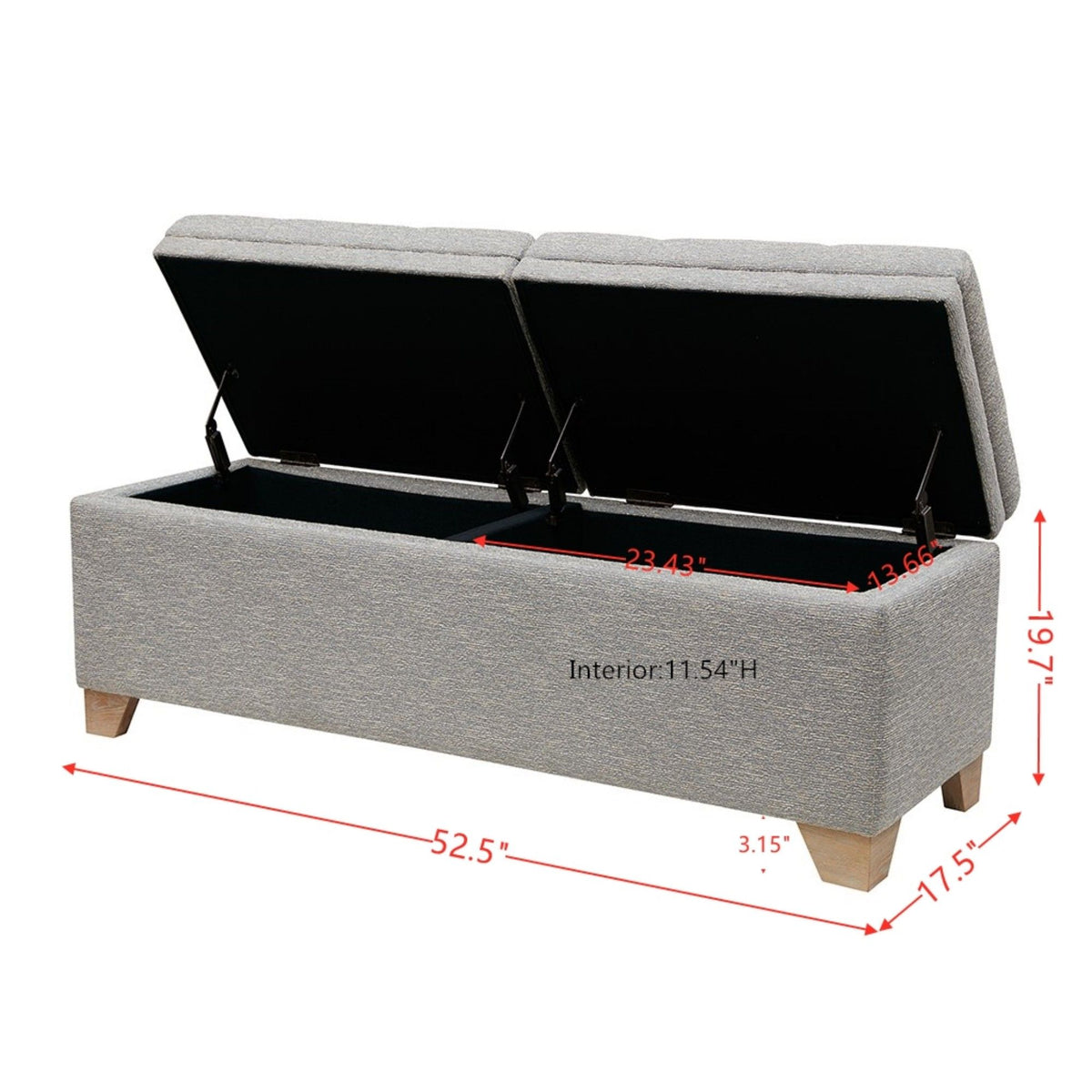 Soft Close Upholstered Storage Bench, Convenient Design