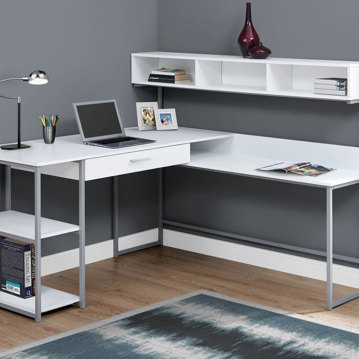 Computer Desk, Home Office, Corner, Storage Drawers, L Shape, Laptop, Contemporary & Modern