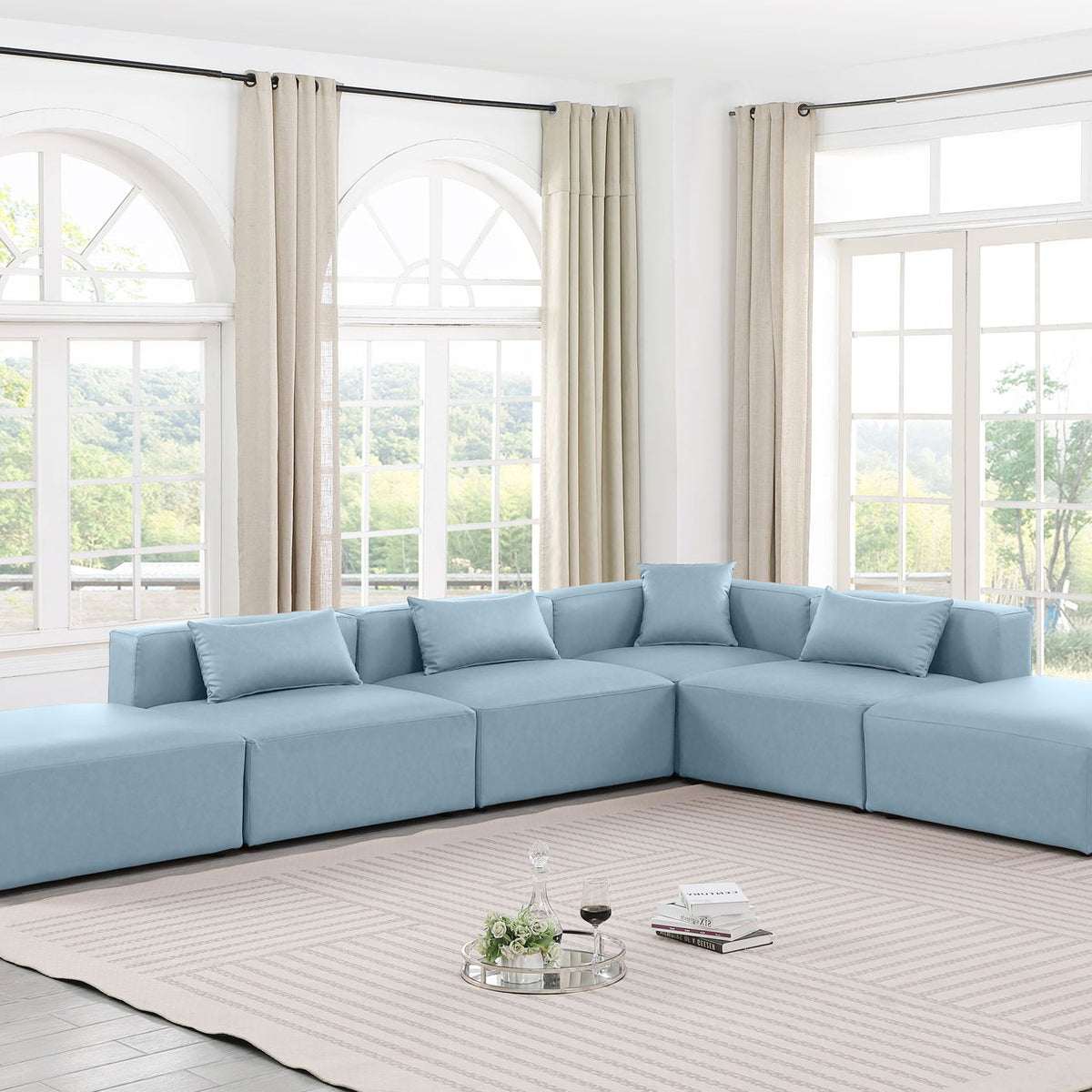 Cube - 6 Piece Modular Corner Armless Sectional