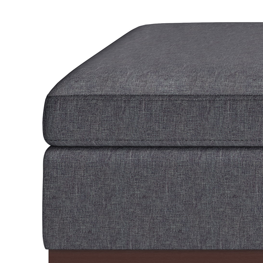 Owen - Square Coffee Table Storage Ottoman - Slate Gray