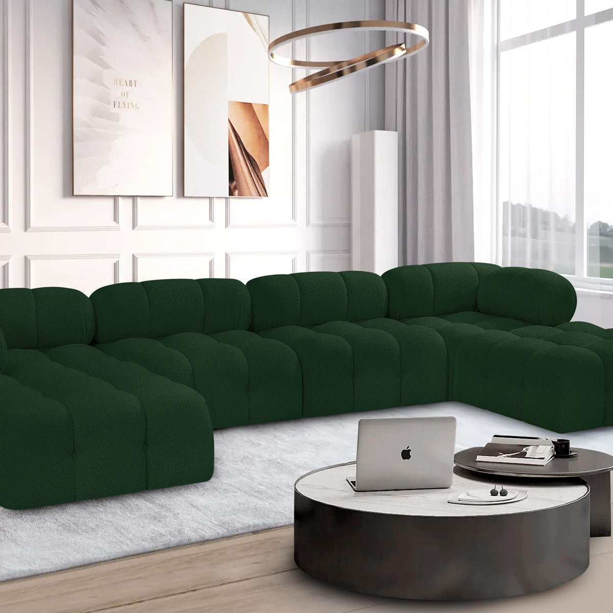 Ames - 6 Piece Fabric Modular U-Shaped Sectional