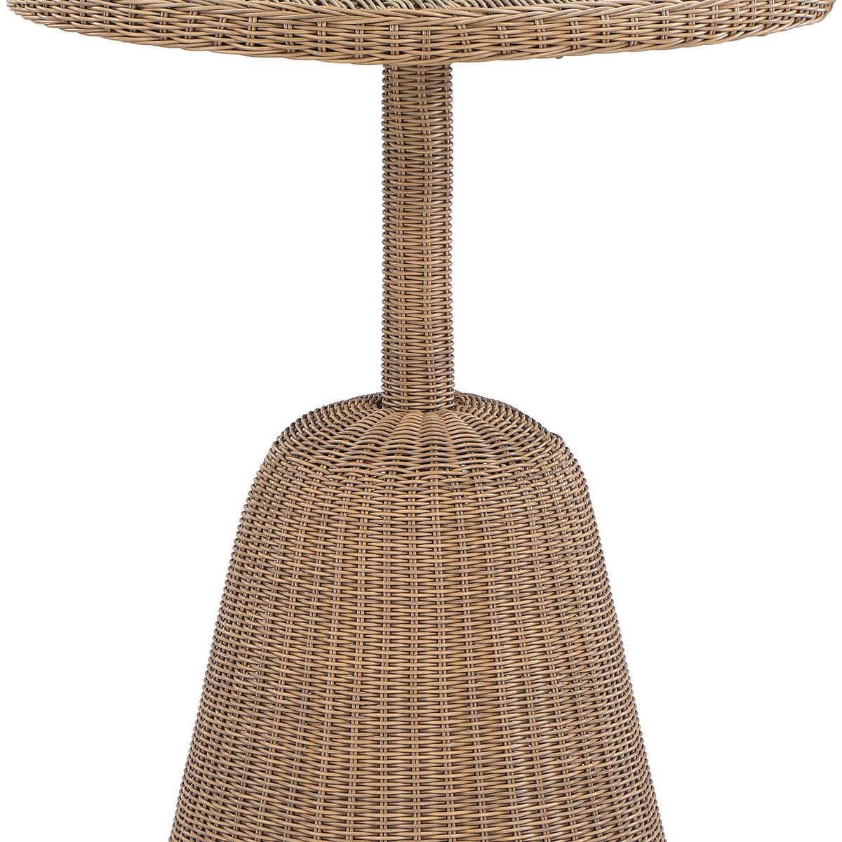 Seacrest - Tempered Glass Top And Wicker Outdoor Patio Counter Height Table