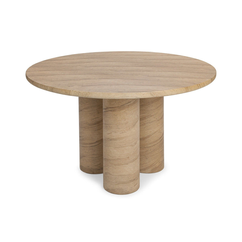 Niva - 47" Outdoor Round Dining Table - Beige