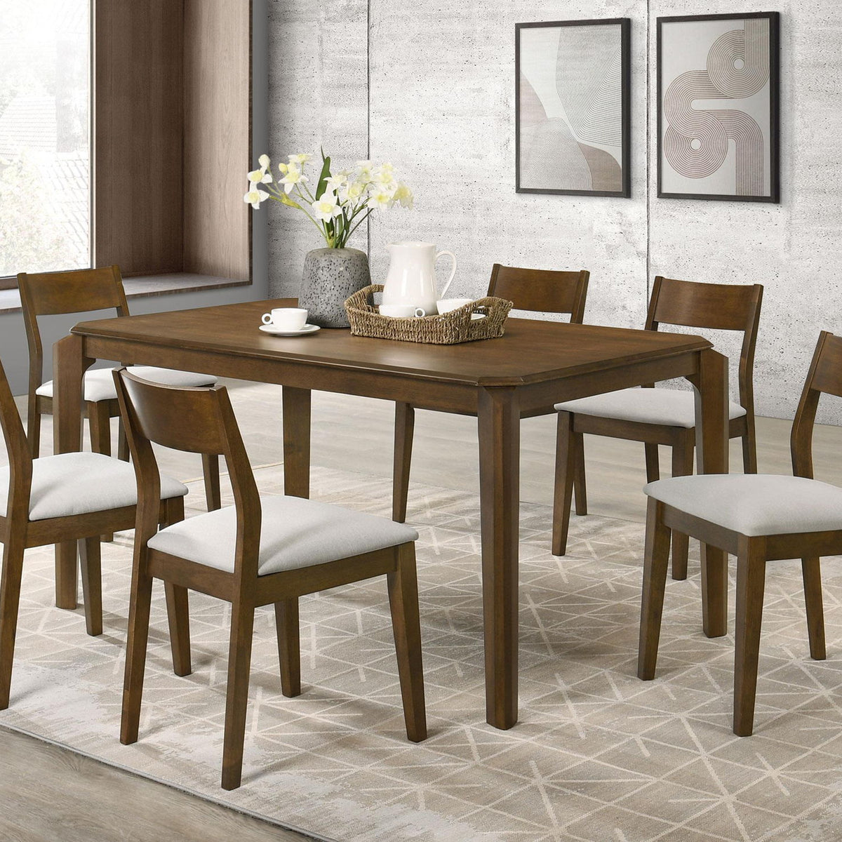 Almonte 7-piece 59-inch Rectangular Dining Set Dark Brown