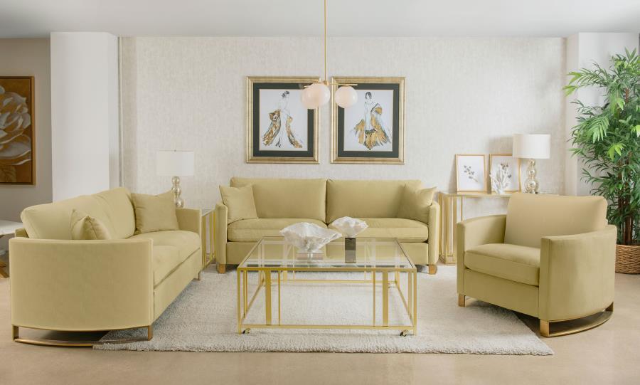 Corliss - Upholstered Arched Arm Sofa Set