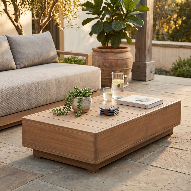 Solace - Acacia Wood Outdoor Patio Coffee Table - Natural