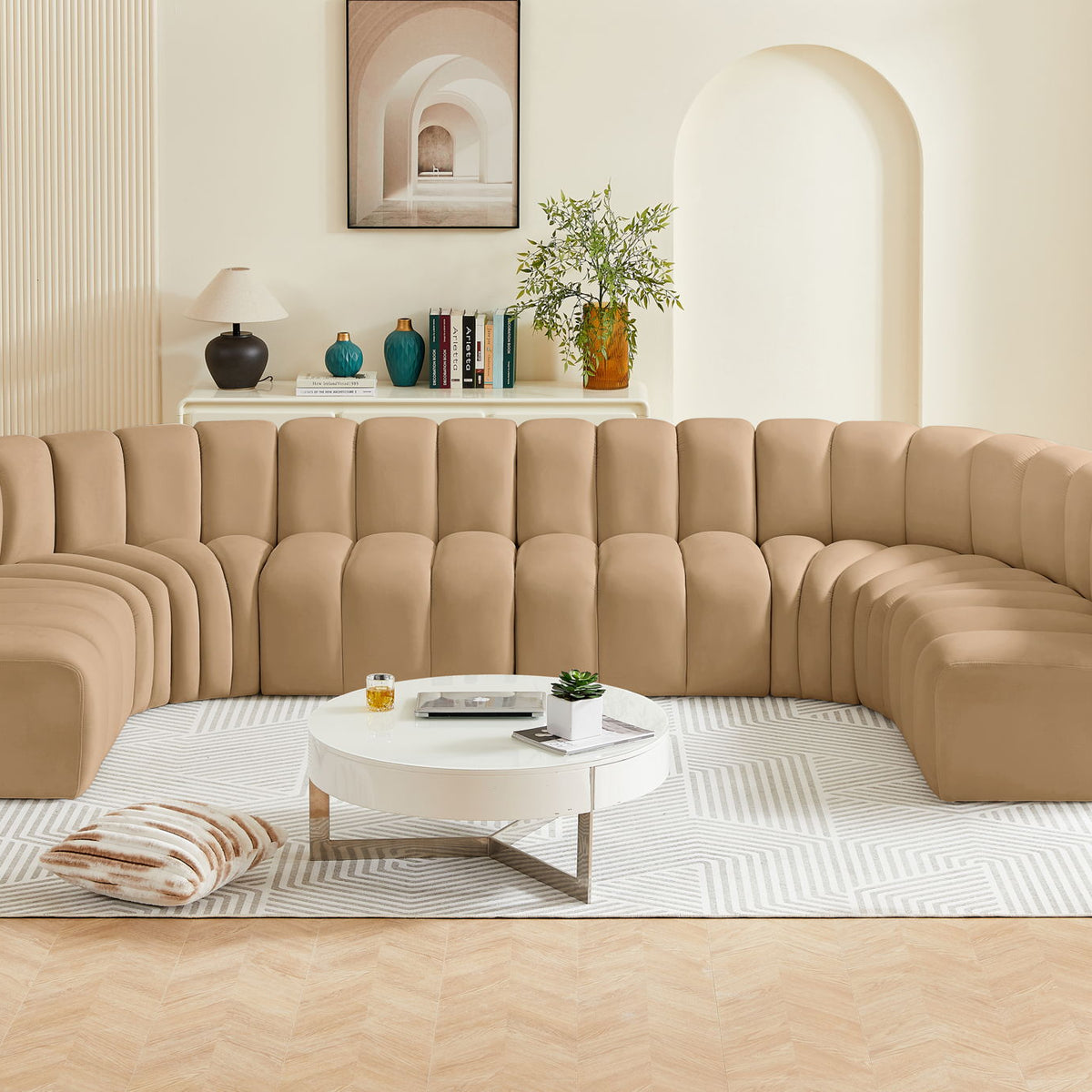 Arc - Velvet Modular U-Shaped Sectional