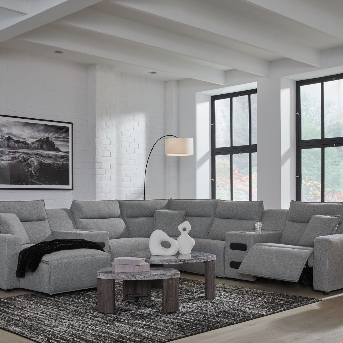 ModMax II - Salt And Pepper - Reclining Sectional