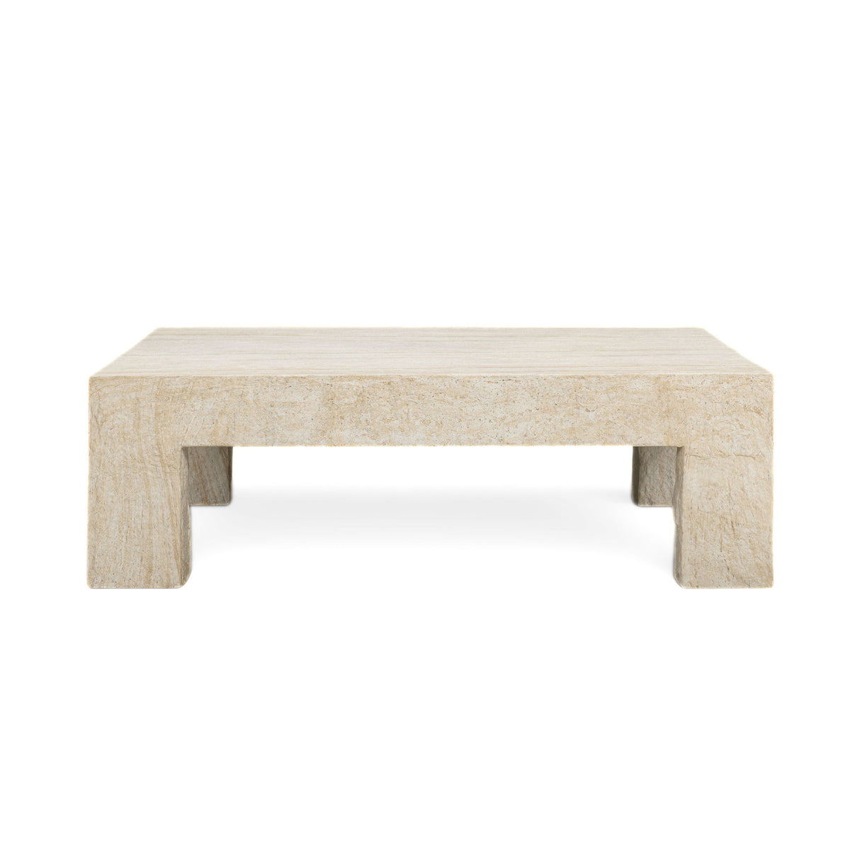 Roxanne - Faux Slab Indoor / Outdoor Large Coffee Table - Travertine