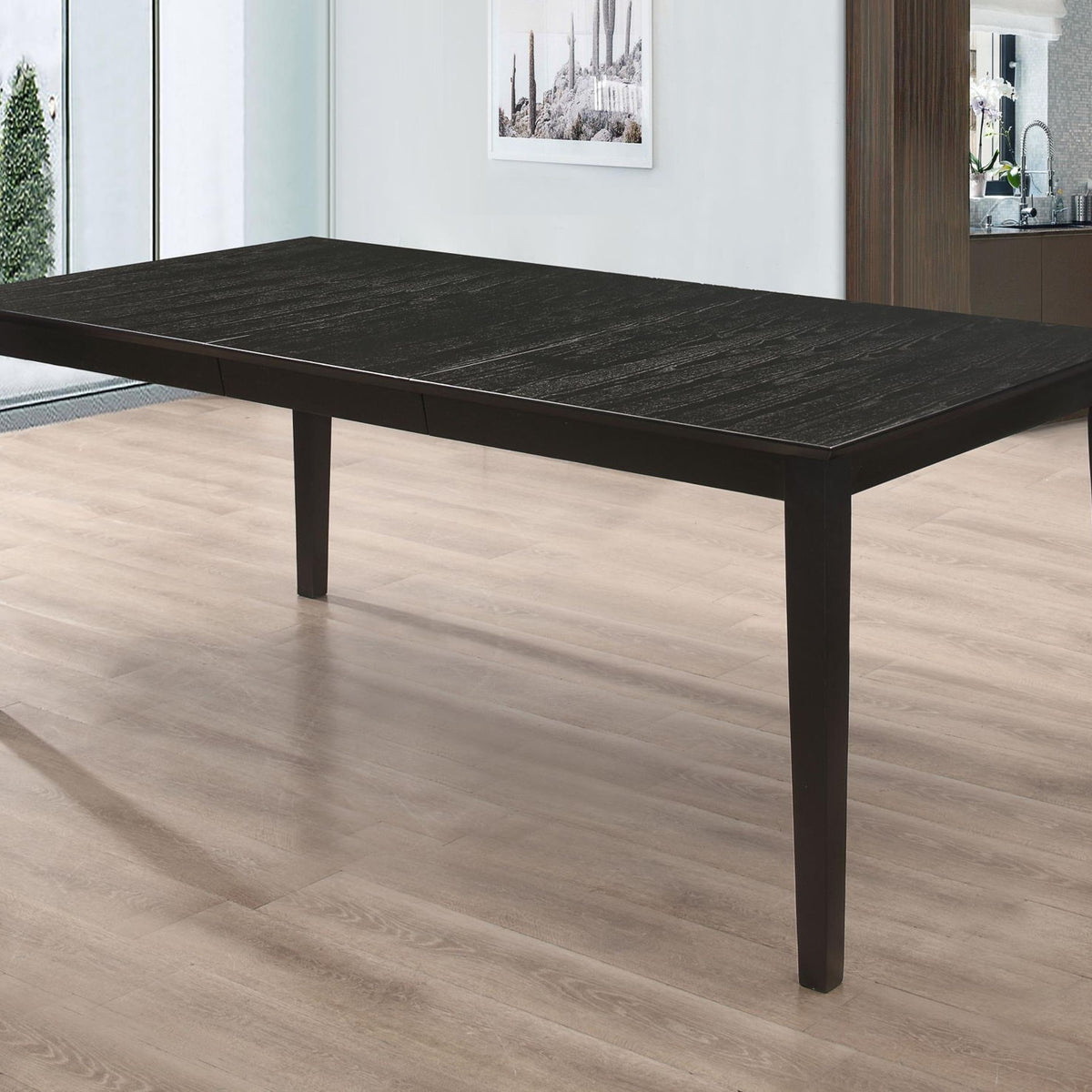 Louise Rectangular 78-inch Extension Leaf Dining Table Black