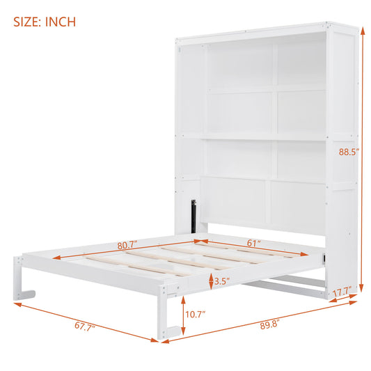 Murphy Wall Bed With Shelves, Space Saving