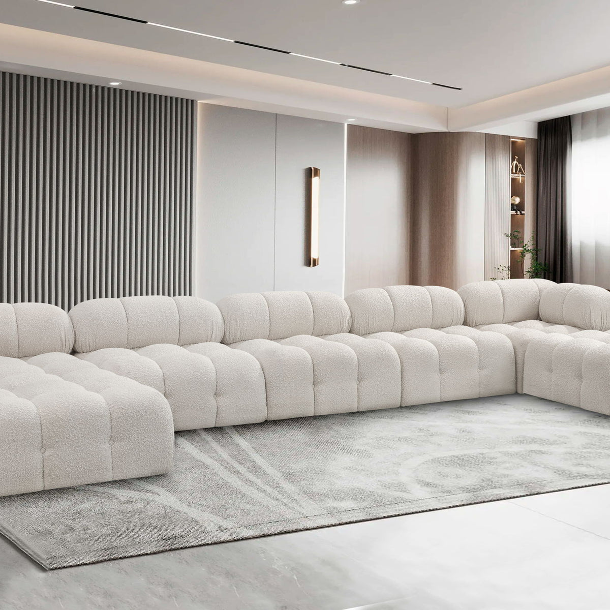 Ames - 7 Piece Fabric Modular U-Shaped Sectional