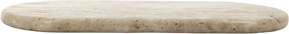 Beige travertine tray with rounded rim and subtle speckled veining